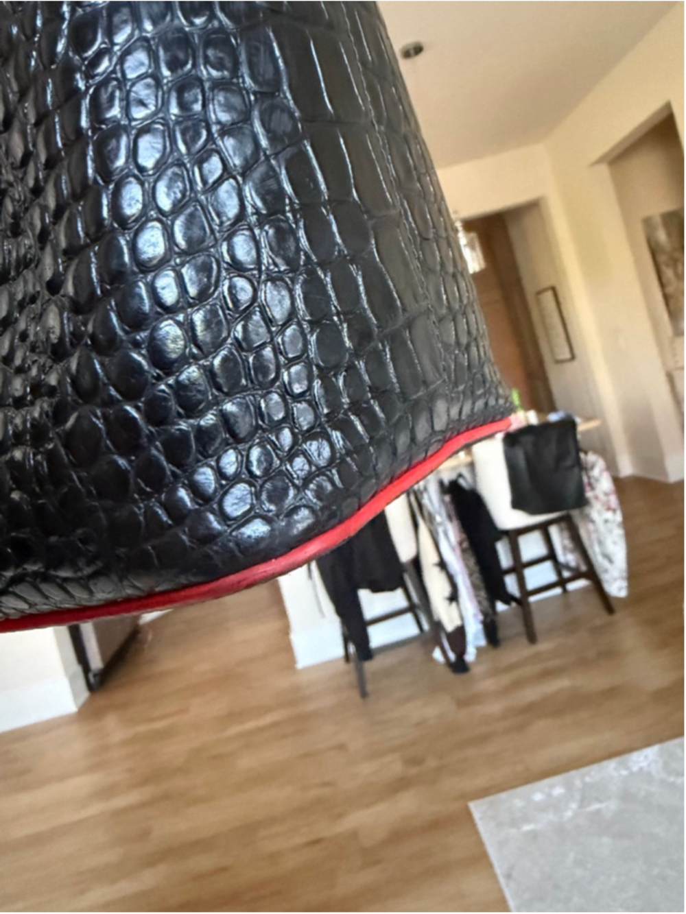 CHRISTIAN LOUBOUTIN CABAROCK EMBOSSED LARGE TOTE BAG Authentic - Picture 10 of 14